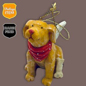 Vintage Cute Dog with Angel Wings Holiday Christmas Ornament. SUPER RARE!